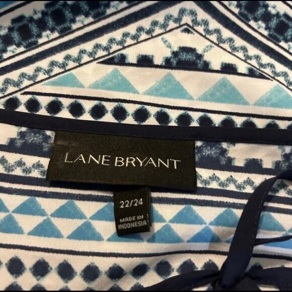 Lane Bryant Poncho Style Top Size 22/24 Blue white & teal - Picture 4 of 5